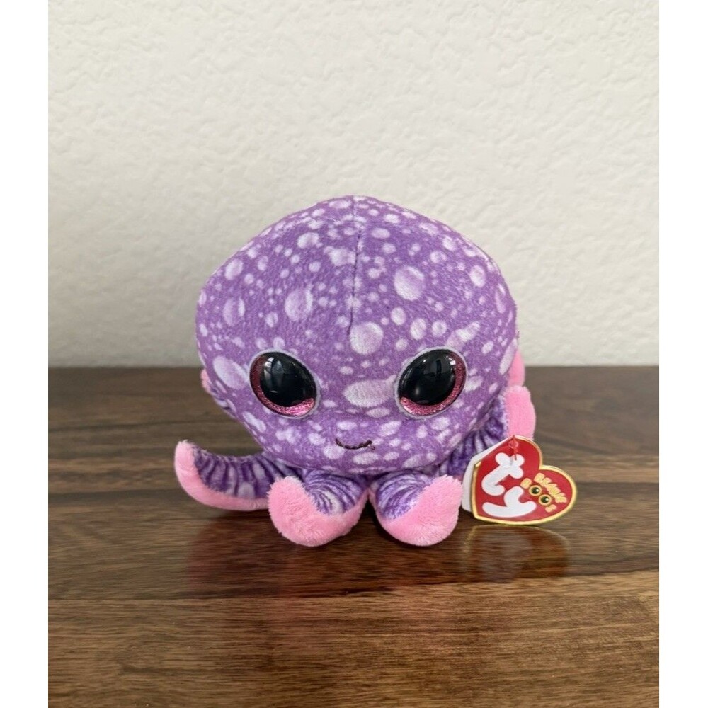 Ty Beanie Boos LEGS the Octopus Purple Style 36740  BIRTHDATE 10/17